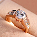 Vellaire™ 18K Rose Gold 1.5ct Side Stone Crystal Wedding Ring