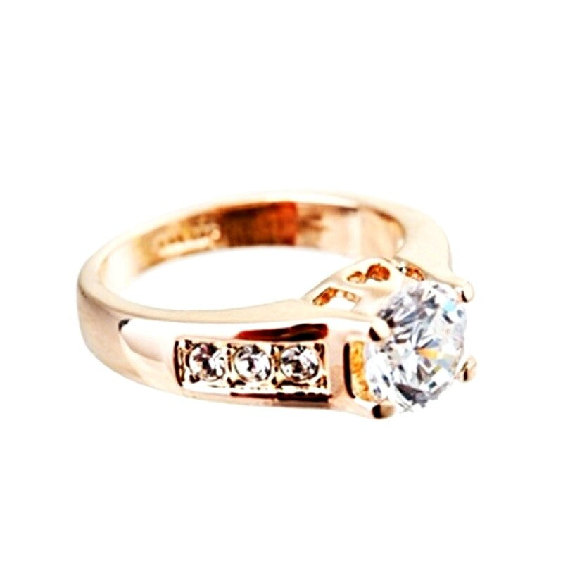 Vellaire™ 18K Rose Gold 1.5ct Side Stone Crystal Wedding Ring