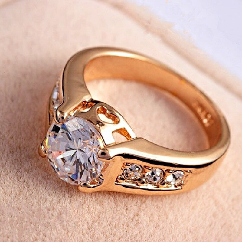 Vellaire™ 18K Rose Gold 1.5ct Side Stone Crystal Wedding Ring