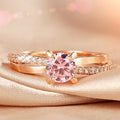 Vellaire™ 18K Rose Gold Round Cut Crossover Crystal Blush Ring