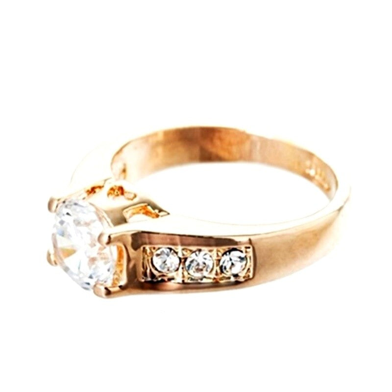 Vellaire™ 18K Rose Gold 1.5ct Side Stone Crystal Wedding Ring